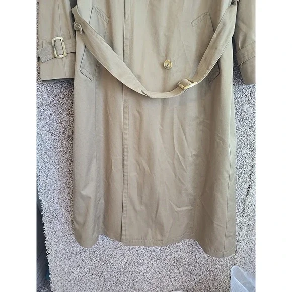 Vintage London Fog Tempo Europa Beige Double Breasted Trench Coat 10 Reg. Wool - Picture 2 of 16